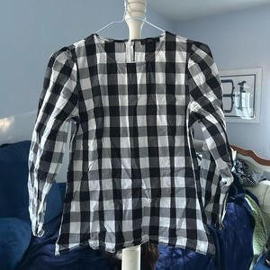 J crew black gingham too
